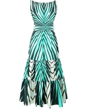 Roberto Cavalli Printed Midi Dress - Green
