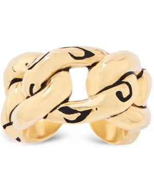 Aurelie Bidermann Imbali Leopard-Print Ring - Metallic