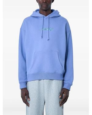 AWAKE NY Logo-Embroidered Hooded Sweatshirt - Blue