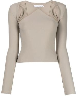 ROKH Cut-Out Detail Long-Sleeve T-Shirt - Natural