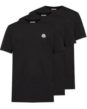 Moncler Logo-Patch T-Shirt (Set-Of-Three) - Black