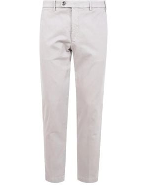 Michael Coal Cotton Twill Trousers - Grey