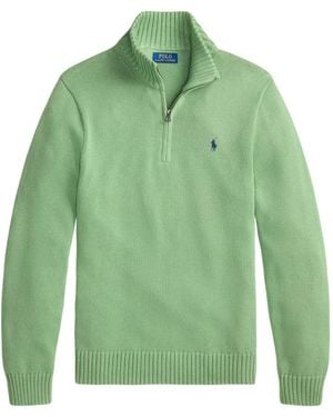 Polo Ralph Lauren Half-Zip Cotton Jumper - Green