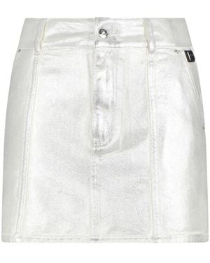 ARMANI EXCHANGE Falda corta con acabado metalizado - Blanco