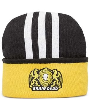 adidas X Brain Dead Striped Beanie Hat - Black