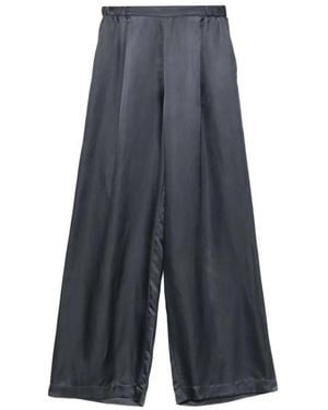 Carine Gilson Satin Wide-Leg Trousers - Blue