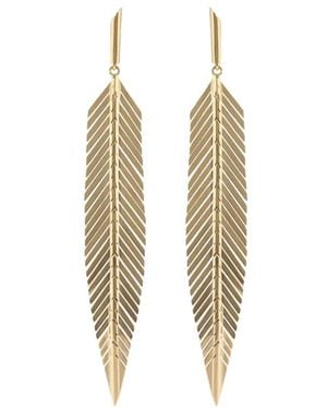 CADAR Feather Drop Earrings - Metallic
