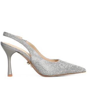 Twentyfourhaitch Hivera Crystal-Embellished Slingback Pumps - Bianco