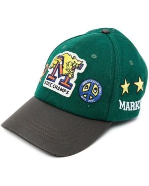 Market Felted Patch-Detail Cap - Green