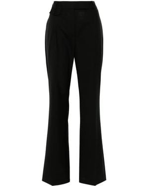 Semicouture Pleat-Detail Trousers - Black