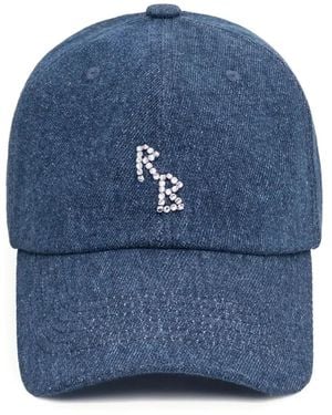 Ruslan Baginskiy Gorra Vaquera Con Cristales Bordados - Azul