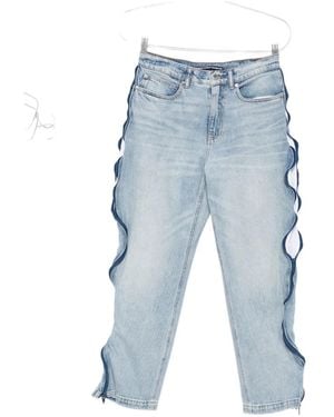 Alexander Wang Zip-detail Mesh-panel Jeans - ブルー