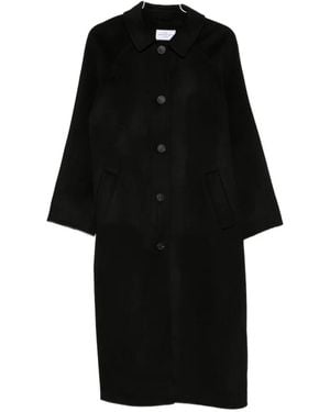 The Dynamis Studio Raglan-Sleeve Button-Down Coat - Black