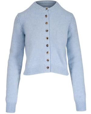 KHAITE Everheart Button-Front Cashmere Cardigan - Blue