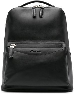 Santoni Zaino Con Logo Goffrato - Nero