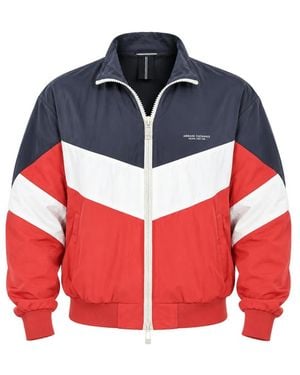ARMANI EXCHANGE Colour-Block Blouson Jacket - Red
