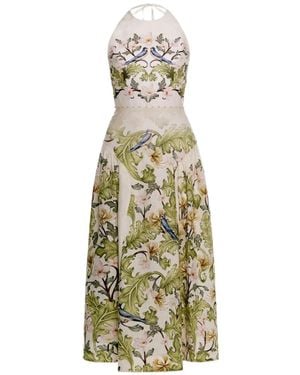 Agua Bendita Balsa Anhelo Embroidered Halter-Neck Midi Dress - White