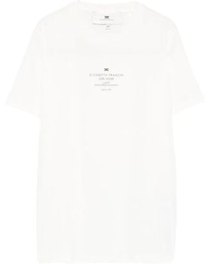 Elisabetta Franchi Katoenen T-Shirt Met Logoprint - Wit