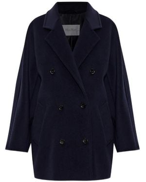 Max Mara Double-Breasted Coat - Blue