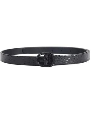 Kurt Geiger Mayfair 18 Embellished-Buckle Belt - White