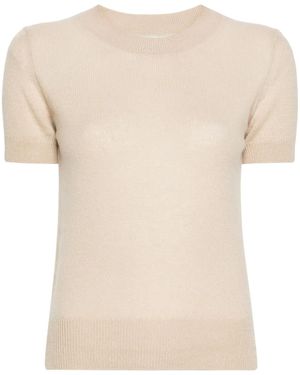 Ermanno Scervino Crew-Neck Cashmere Top - Natural
