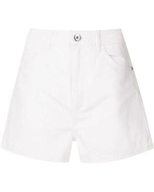 Emporio Armani Logo-Patch Denim Shorts - White