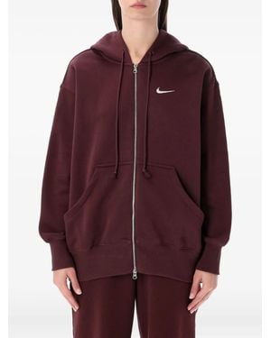 Nike Zipped Hoodie Os - Red