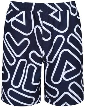 Fila Yash Zwemshorts Met Print - Blauw