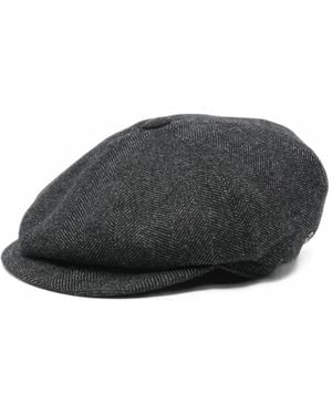 Tagliatore Herringbone-Pattern Flat Cap - Gray
