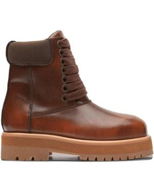 PDF Lace-Up Fastening Boots - Brown