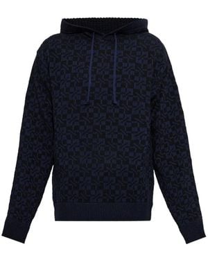 KENZO Gram Geometric-Pattern Hoodie - Blue