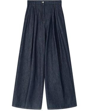 Dries Van Noten Wide Pleated Jeans - Blue