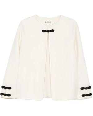 Rohe Frog-Fastening Collarless Jacket - White