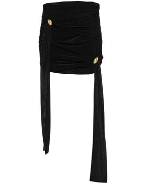 Blumarine Sash-Detail Draped Mini Skirt - Black