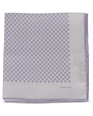 Tom Ford Polka-Dot Pocket Square - Grey