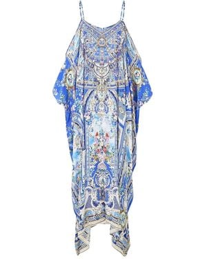 CAMILLA Ottoman Opulence Silk Maxi Dress - Blue