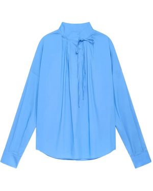 Maliparmi Bluse Mit Faltendetail - Blau