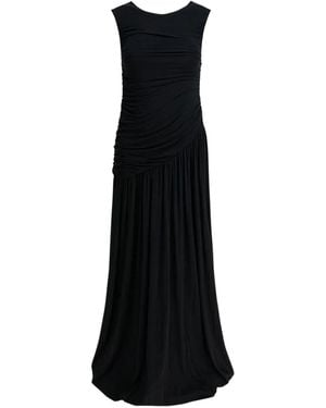 R2W Ruched Maxi Dress - Black