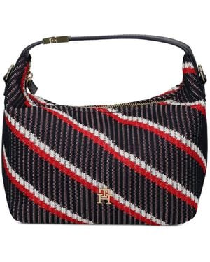 Tommy Hilfiger Sac À Bandoulière Rayé À Logo - Blue