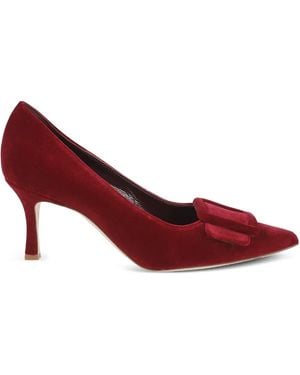 Manolo Blahnik 50Mm Buckle-Detail Heeled Pumps - Red