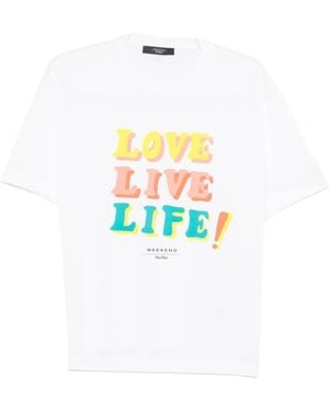 Weekend by Maxmara Slogan-Print Short-Sleeve T-Shirt - White