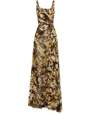 Oscar de la Renta Robe Imprimée En Soie - Métallisé