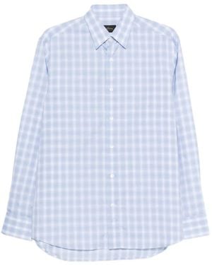 Brioni Checked Shirt - Blue