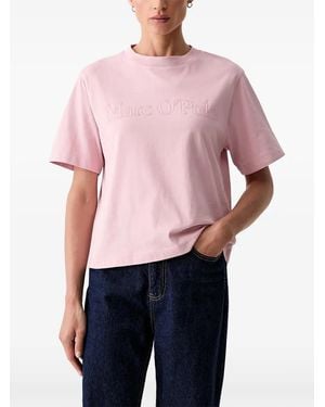 Marc O' Polo Logo-Embroidered T-Shirt - Pink