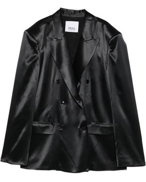 Erika Cavallini Semi Couture Blazer À Boutonnière Croisée - Black