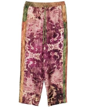 Pierre Louis Mascia Printed Silk Trousers - Pink