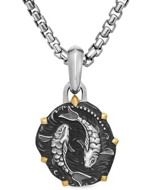 David Yurman 18Kt And Sterling Pisces Amulet (33Mm) - Metallic