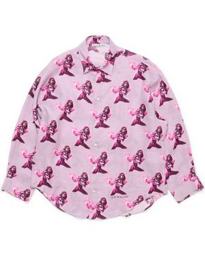 Acne Studios Printed Button-Up Shirt - Pink
