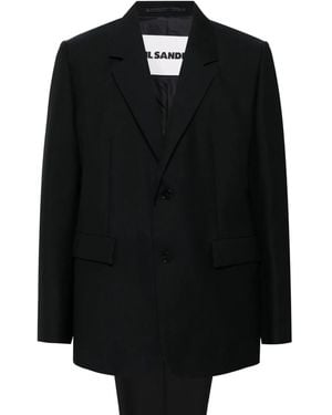 Jil Sander Single-Breasted Relaxed Fit Tailored Suit - Black