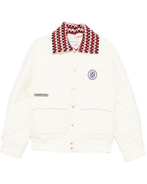 Drole de Monsieur Bomber Con Applicazione Logo - Bianco